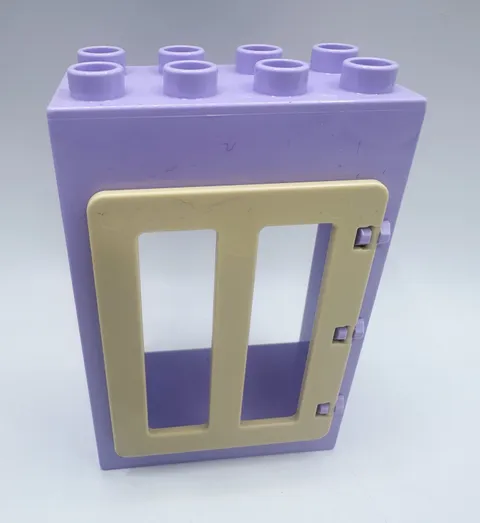 Lego Duplo Brick Block Tall Light Purple Doorway With Beige Door