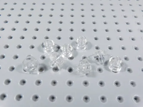 LEGO Lot of 8 Trans Clear 1x1 Round Plates w/ Pin BA