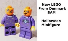 New LEGO Halloween Minifigure BAM Pumpkin Head Purple Bat Blue Chrome Worms