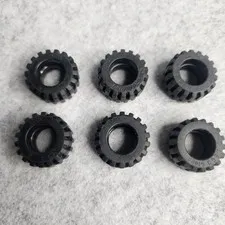 LEGO 6015 Tire 21mm D x 12mm Offset Tread Small Wide Black x6 Genuine