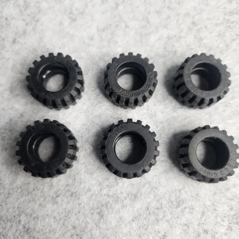 LEGO 6015 Tire 21mm D x 12mm Offset Tread Small Wide Black x6 Genuine