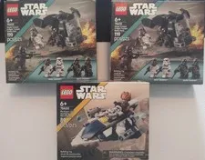 x2 Lego Death & Night Trooper Battle Pack 75412 + Plo Koon's Jedi Fighter 75400