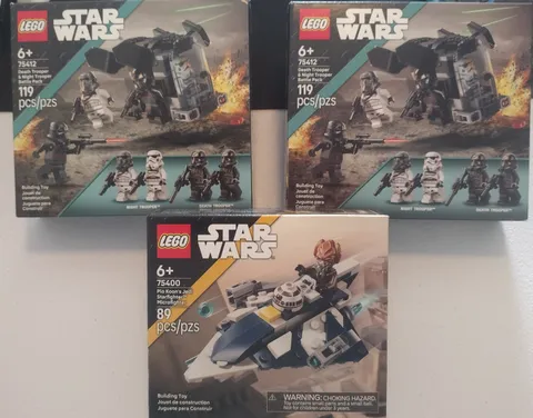 x2 Lego Death & Night Trooper Battle Pack 75412 + Plo Koon's Jedi Fighter 75400