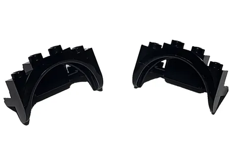 Lot Of 2 Black Lego 35789 Mudguard 4x2½x2 with Arch Round Solid Studs & Rounded