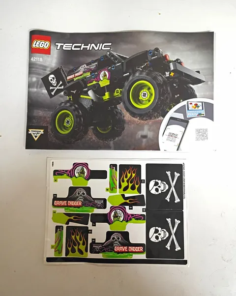 LEGO Technic 42118 Grave Digger Instruction Manual Booklet/ w Stickers (Retired)
