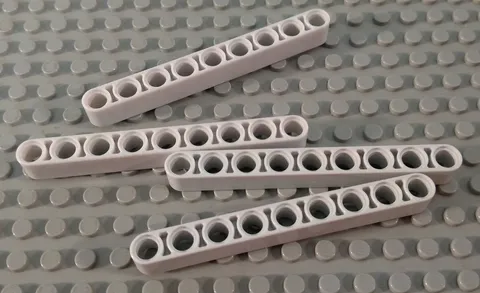 LEGO Lot of 4 Very Light Bluish Gray 1x9 Thick Technic Mindstorms Liftarms 