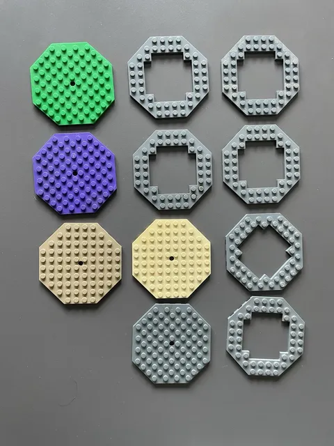 LEGO 11 PIECES  10x10 OCTAGONAL PLATES PART   5 # 89523 + 6 #6063 open center