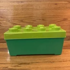 2012 LEGO Lime and Dark Green 8-Stud Plastic Storage Container Toy Bin