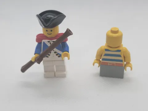 LEGO Soldier Minifigure Rifle Lot of 2 w/ Extra Torso & Legs