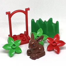 LEGO Duplo Lot Of 6 Pieces Plants Flowers Bunny & Swing