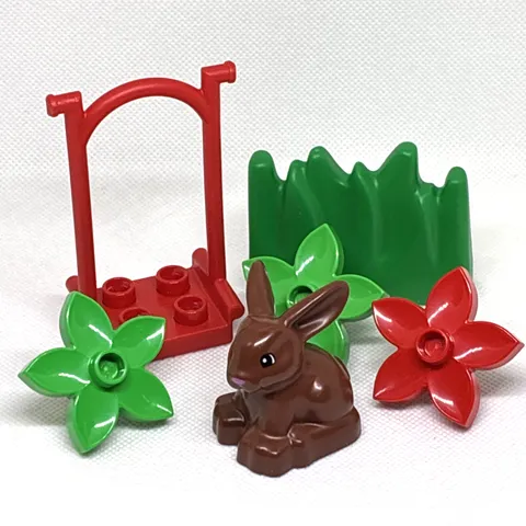 LEGO Duplo Lot Of 6 Pieces Plants Flowers Bunny & Swing