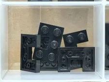LEGO Parts - Black Plate, Modified 2 x 3 with 1 x 1 Cutout - No 73831 - QTY 5