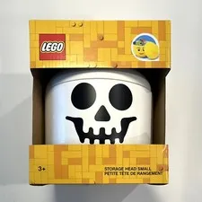 LEGO Skeleton Storage Head Small White Container Halloween Decor NEW