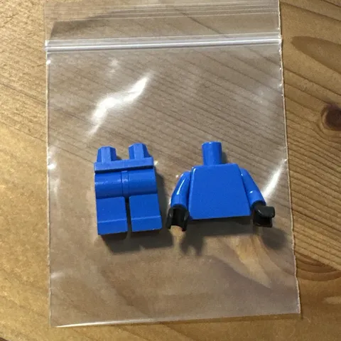 NEW Lego Minifigure Plain Blue Torso Arms Black Hands 973c006 Mr. Freeze + Hips