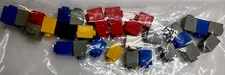 Lego Single Post Bricks Lot of 31 Pieces Gray Blue Red Yellow White Black