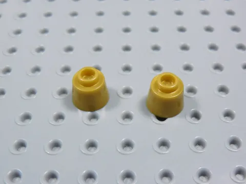 LEGO Lot of 2 Pearl Gold Round 1x1 Fez Hat BN