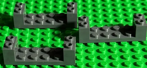 Lot of 3 LEGO Technic Brick 2 x 6 x 1 1/3 with Axle Holes and Bottom Pins