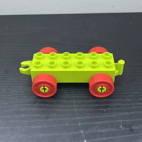 LEGO DUPLO Light Green Vehicle Base Red Wheels Replacement Car Chassis Block