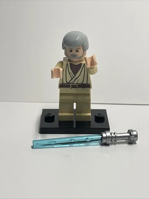 Lego Minifigure Star Wars Obi-Wan Kenobi Old Gray Hair Lightsaber