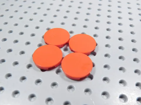 LEGO Lot of 4 Red Round 2x2 Smooth Tiles Plates AY