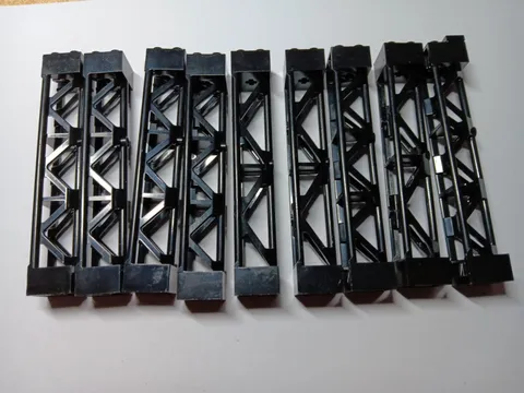 LEGO BULK LOT 9 BLACK SUPPORT GIRDERS VERTICAL 2X2X10