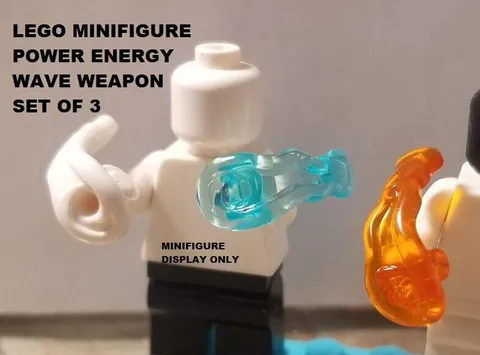 LEGO Minifigure Weapon Lot of 3 Power Burst WAVE Blue White Ninjago Blaster