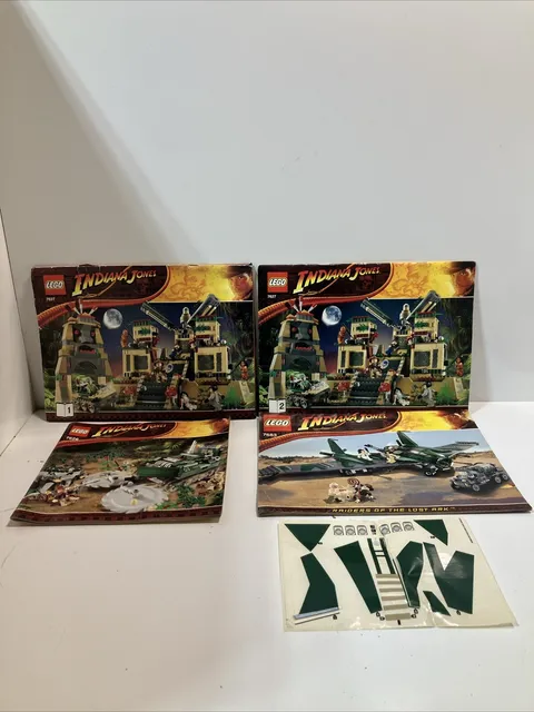 Lot Of  Official Lego Indiana Jones Manual  Books / Booklets 2008 / 2009 DECALS