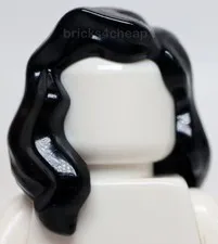 Lego Black Female Hair Mid Length with Part Over the Shoulder