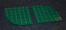 (2) 6x6 Dark Green Quarter Round Wing / Corner Base Plate Bricks ~ New Lego