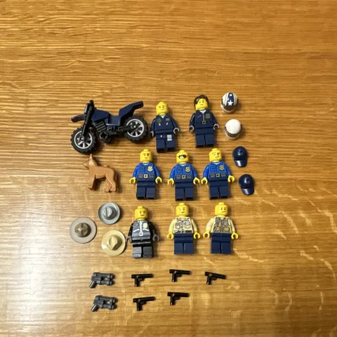 LEGO CITY Police Officer Minifigure Lot w/ Motorcycle, Dog & Accessories