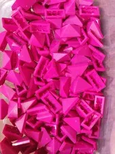 Lego 15571 Magenta Qty 128 NEW Slope 45 2 x 1 Triple with BottomStud Holder
