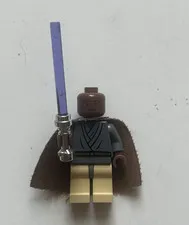LEGO Star Wars Mace Windu Non Light Up Minifigure Chrome Lightsaber sw0148