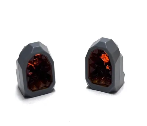 Lego - Rock / Crystal - Lot of 2 - Orange / Amber Brown Geode