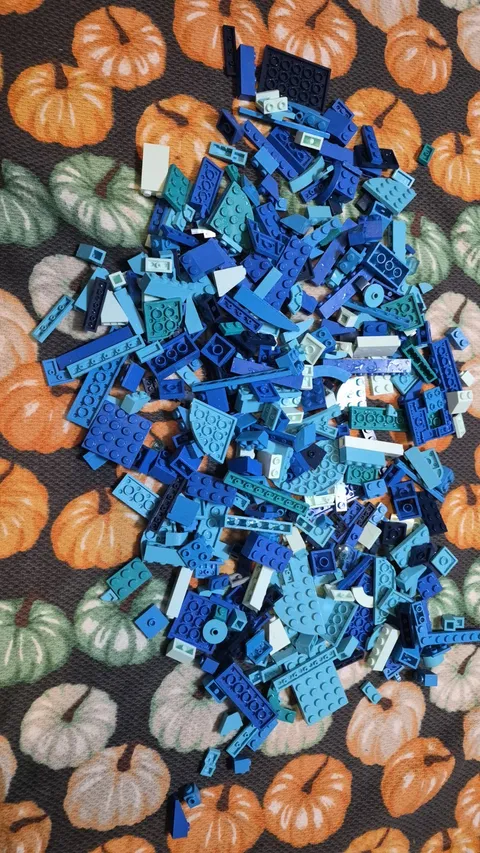 LEGO Bulk Lot Blue Teal Sky Azure Ocean Bricks Plates Slopes Parts MOCbright