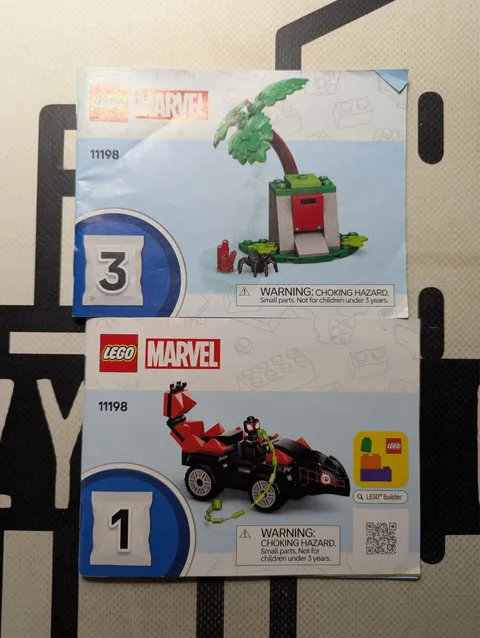 Lego Marvel 11198 Spin and Electro Dinosaur Vehi Manual Only (No Legos Included)