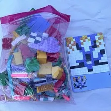 LEGO 2 lbs Red Yellow Orange Purple Parts And Pieces Building Blocks Bulk Lot