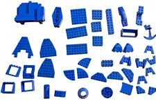 LEGO Blue Specialty Parts Lot - Wing Plates, Slopes, Window Frames, Anchors MOC