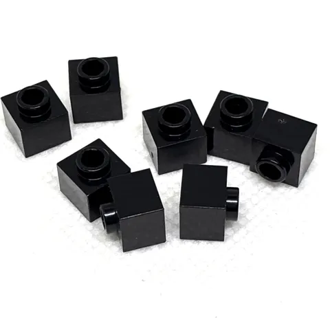 LEGO Parts - Black Brick, Modified 1 x 1 x 2/3 with Open Stud - No 86996 - QTY 8
