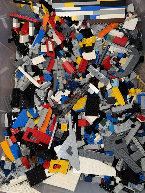 lego vintage bulk 7.2 Lbs No Minifigs Light Gray Castle Pieces Technic Star Wars