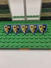 5 Lego New Light Bluish Gray Minifigure Shield Triangular w/Crossed Halberds 