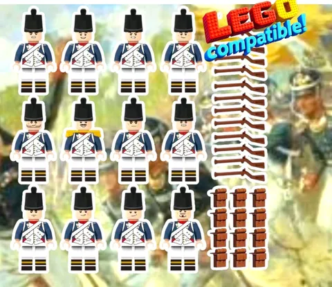 12x Figure French Napoleonic War British Army Minifigures Set Grenadiers France 