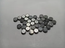 LEGO BULK LOT OF 34 SILVER COINS PATTERN 5 CENT 1X1 ROUND TILE