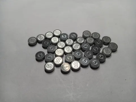 LEGO BULK LOT OF 34 SILVER COINS PATTERN 5 CENT 1X1 ROUND TILE