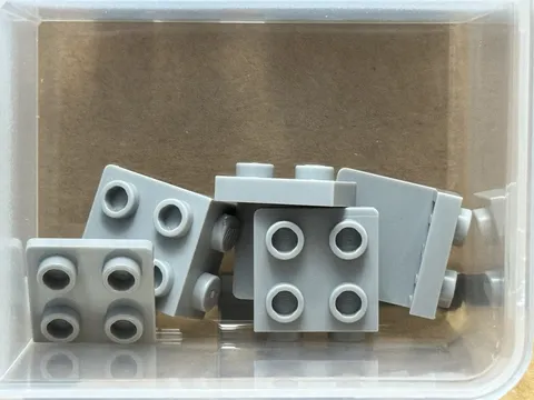 LEGO Parts - Light Bluish Gray Bracket 1 x 2 - 2 x 2 - No 44728 - QTY 5