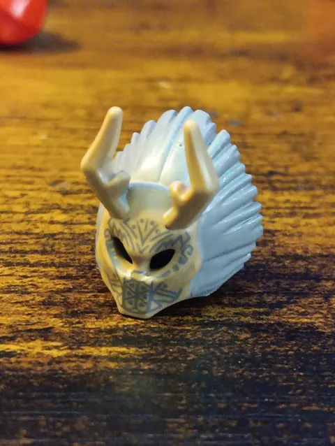 LEGO - Minifig, Mask w/ Ornate Antelope Horns, Gray Lion Mane Part 35484pb01