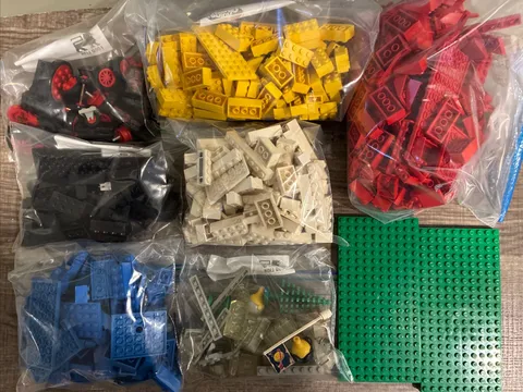Vintage 80s LEGO Assorted Random Pieces 3.275 Lbs, Mixed Color Lot - Tires etc