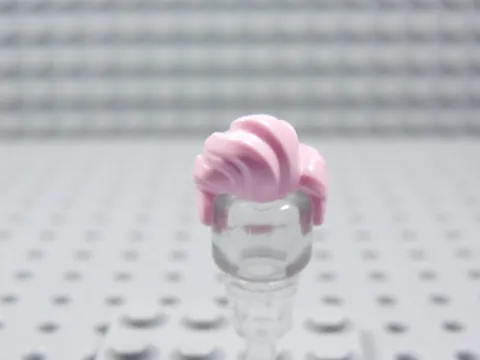 LEGO Pink Short Hair Minifig Pompadour Hairstyle BQ