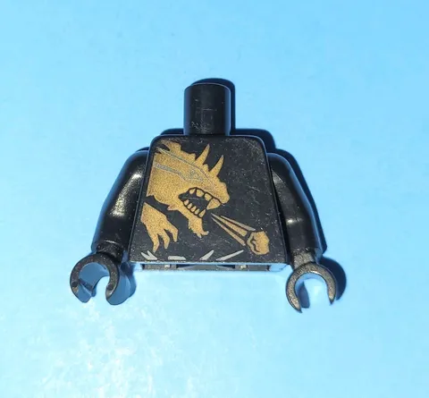 COLE DX NINJAGO AUTHENTIC LEGO MINI FIGURE BLACK DRAGON TORSO PART ONLY 