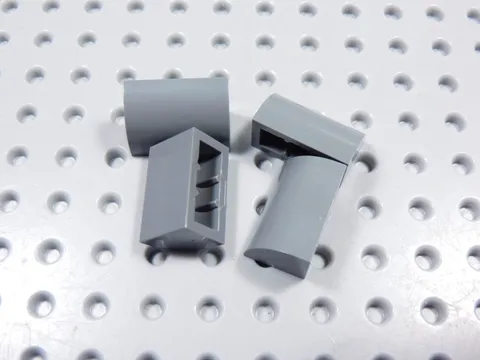 LEGO Lot of 4 Dark Bluish Gray 1x2x1 Curved Top Bricks BP