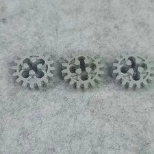LEGO 4019 Technic Gear 16 Tooth Axle Hole Open Side Lt Bluish Gray x2 Lt Gray x1